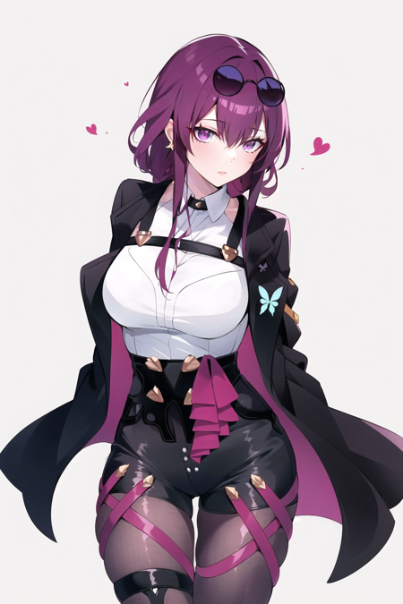 3978532349-914305522-kafka _(honkai_ star rail_) , 1girl, ass visible through thighs, black jacket, blush, breasts, eyewear on head, arms behind back.png